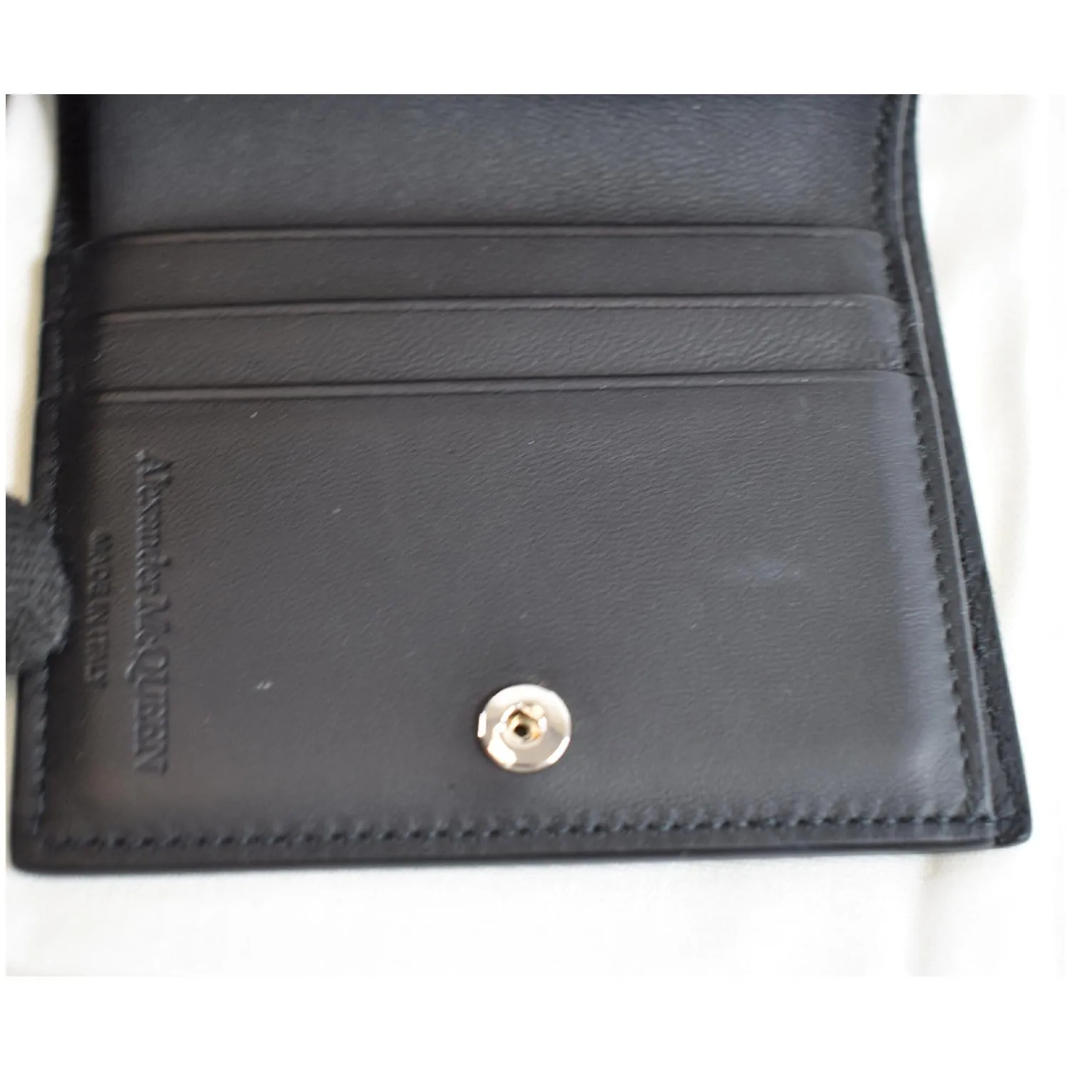 ALEXANDER MCQUEEN Logo-Print Leather Men's Black Wallet - 25% OFF