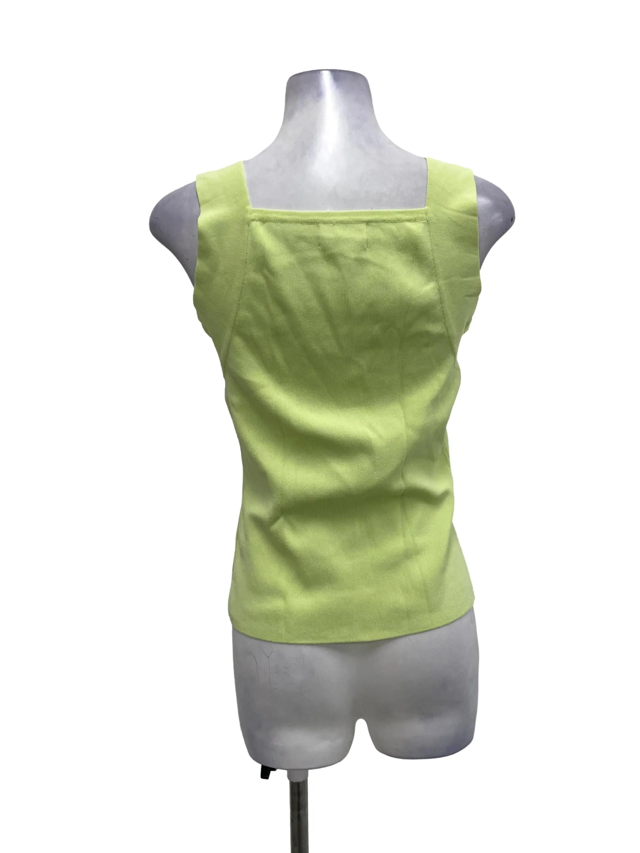 Apple Green Square Neck Knit Top OSN