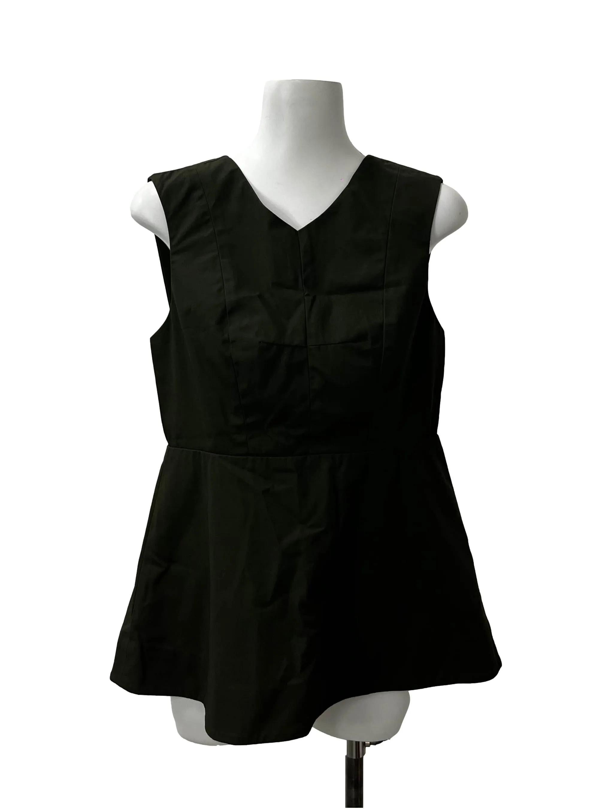 Army Green Babydoll V-Neck Top