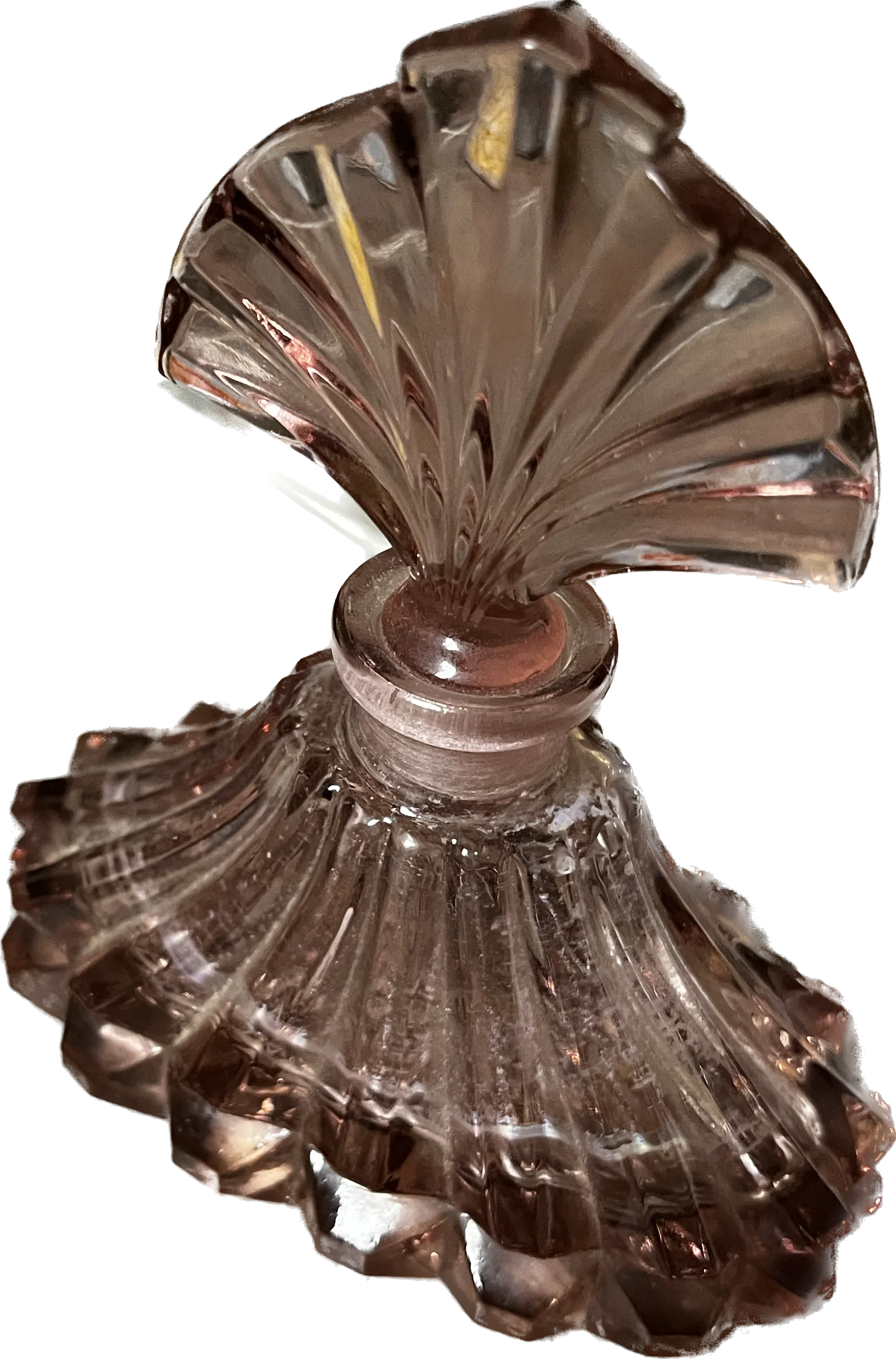 Art Deco Amethyst Purple Czech Glass Perfume Bottle