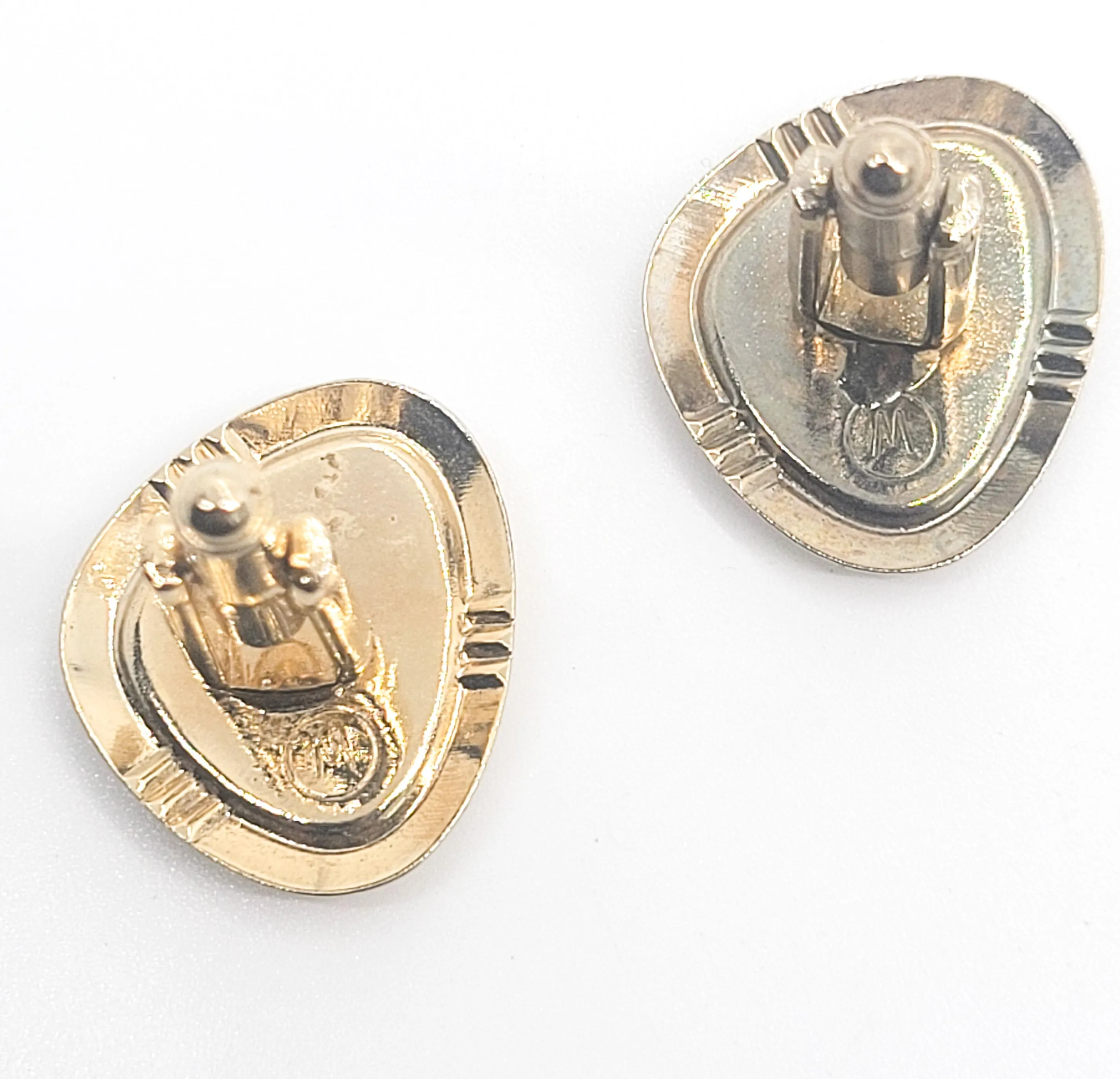 Art Deco style black and gold vintage rhinestone cuff links