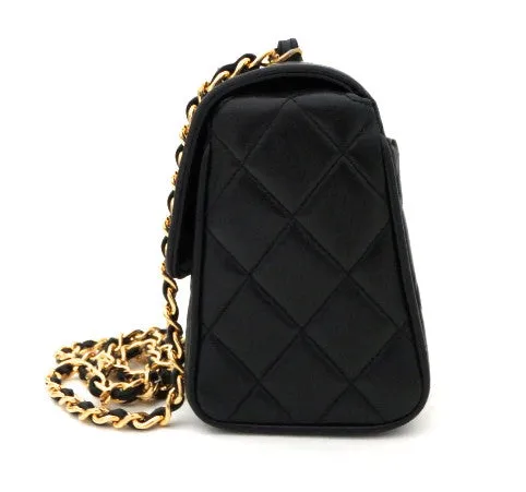 Authentic Chanel Vintage Black Mini 2.55 Flapover