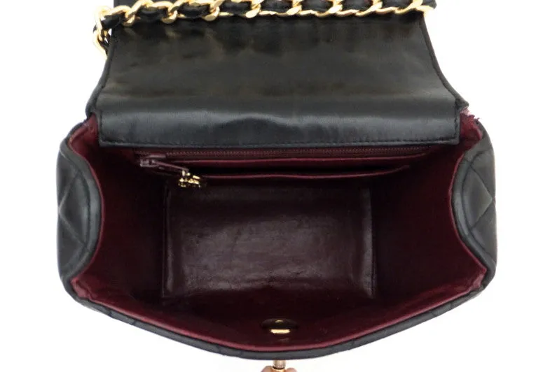 Authentic Chanel Vintage Black Mini 2.55 Flapover