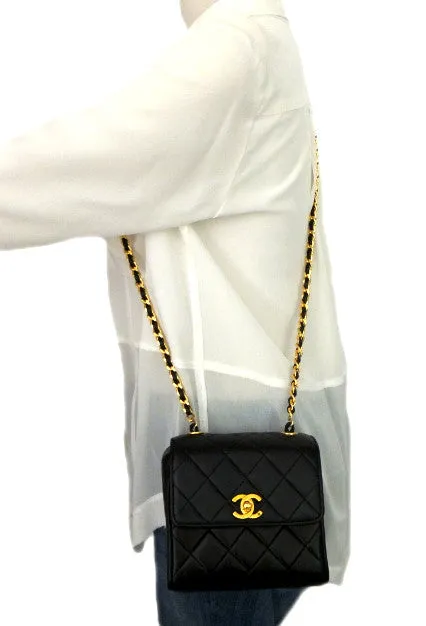 Authentic Chanel Vintage Black Mini 2.55 Flapover
