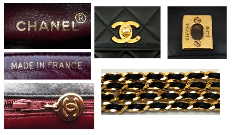 Authentic Chanel Vintage Black Mini 2.55 Flapover