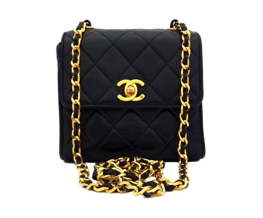 Authentic Chanel Vintage Black Mini 2.55 Flapover