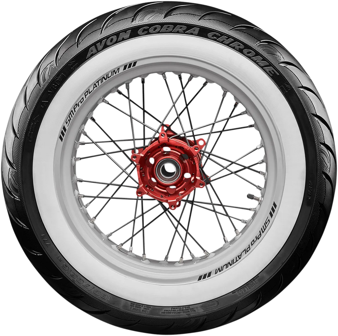 Avon Tyres 2120393 Avon AV92 Cobra Chrome 180/65B16 Whitewall Rear Tire 81H