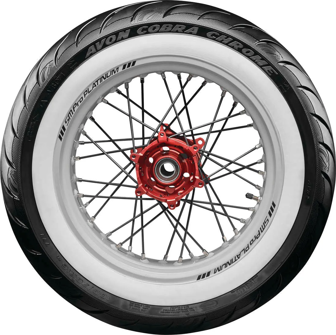 Avon Tyres 2120393 Avon AV92 Cobra Chrome 180/65B16 Whitewall Rear Tire 81H