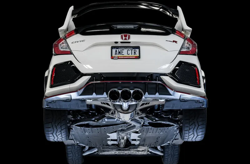 AWE Tuning 2017  Honda Civic Type R Touring Edition Exhaust w/Front & Mid Pipe - Diamond Blk Tips
