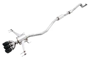 AWE Tuning 2017  Honda Civic Type R Touring Edition Exhaust w/Front & Mid Pipe - Diamond Blk Tips
