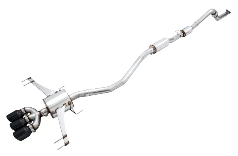 AWE Tuning 2017  Honda Civic Type R Touring Edition Exhaust w/Front & Mid Pipe - Diamond Blk Tips