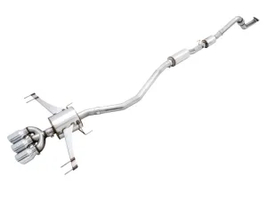 AWE Tuning 2017  Honda Civic Type R Touring Edition Exhaust w/Front & Mid Pipes - Chrome Silver Tips