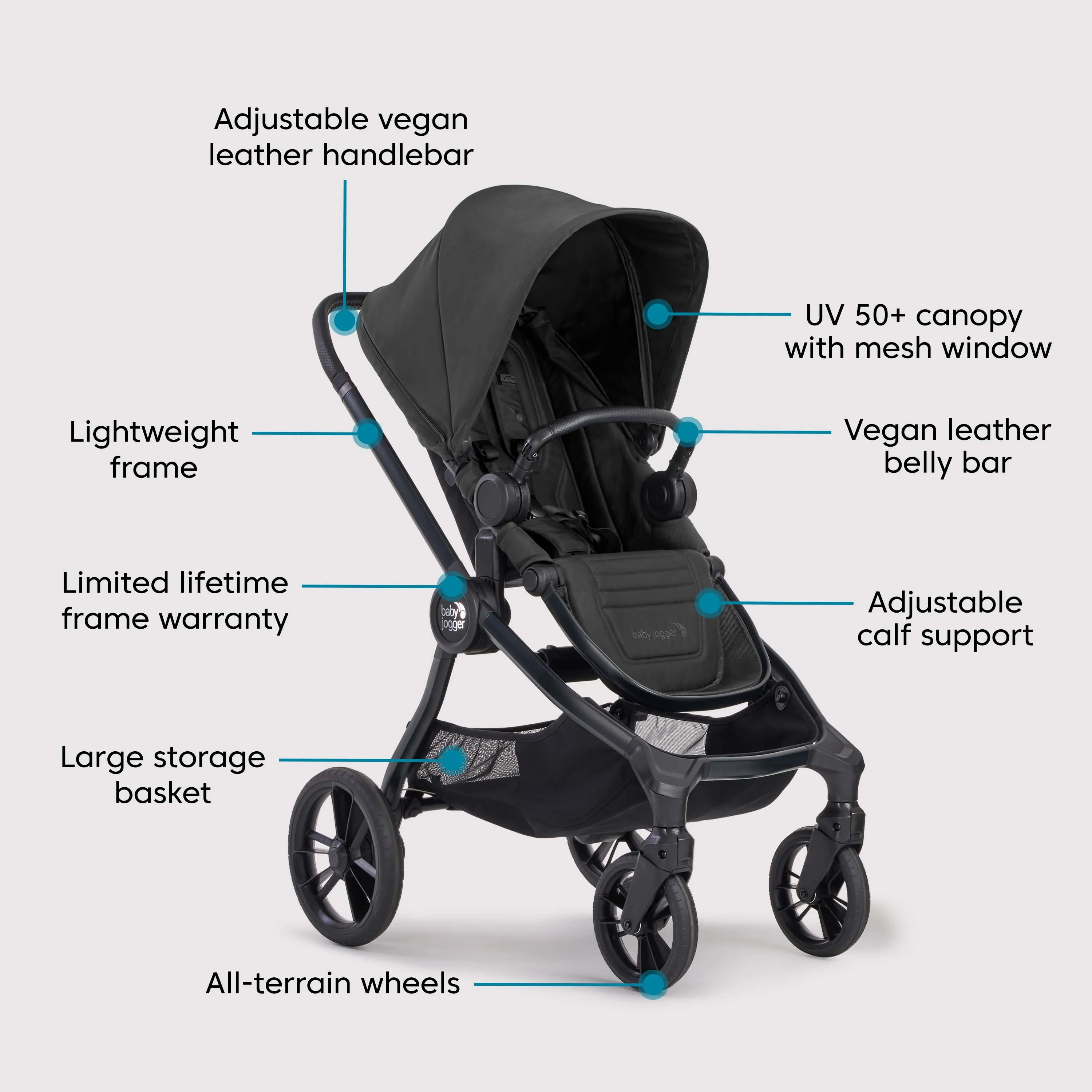 Baby Jogger City Sights Stroller Bundle - Rich Black