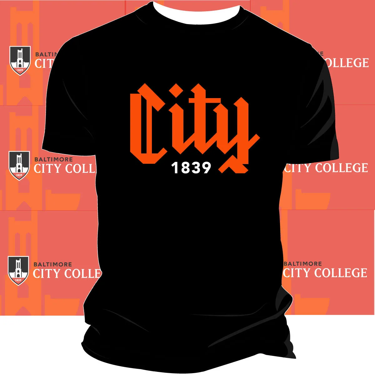 BALTIMORE CITY COLLEGE | COLLEGE LOGO Black Unisex Tee (DK)