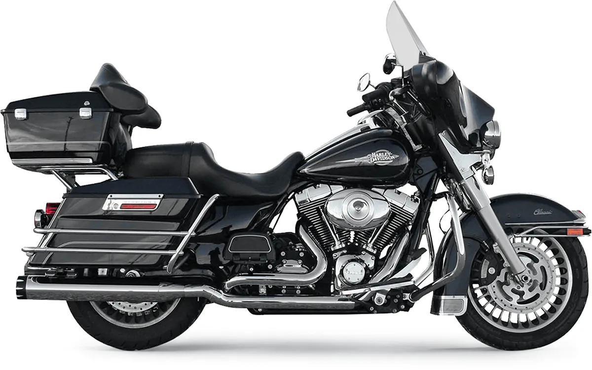 Bassani Manufacturing 11525A True Dual Down Under Headpipe with Heat Shield - Black