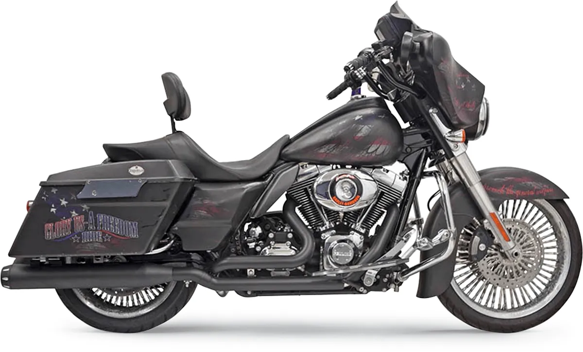 Bassani Manufacturing 11525A True Dual Down Under Headpipe with Heat Shield - Black
