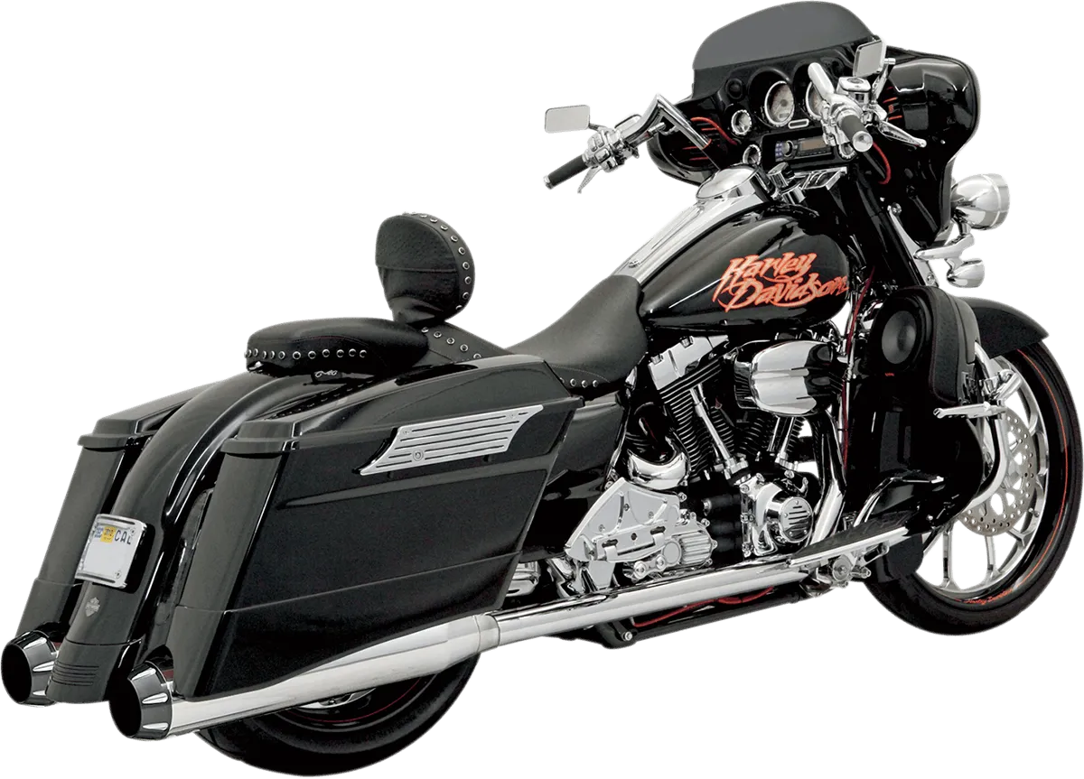 Bassani Manufacturing 1F56R  P Stepped True-Duals B1 Exhaust System - Chrome with Black End Caps