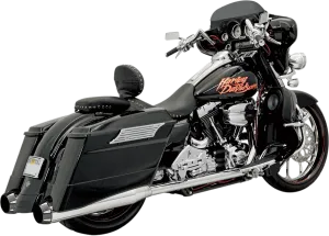 Bassani Manufacturing 1F56R  P Stepped True-Duals B1 Exhaust System - Chrome with Black End Caps