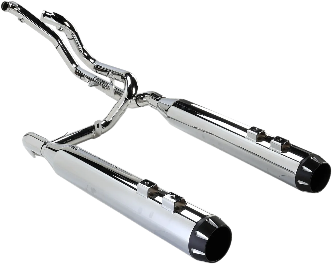 Bassani Manufacturing 1F76R True Dual Down Under System with Straight Can Mufflers - Chrome