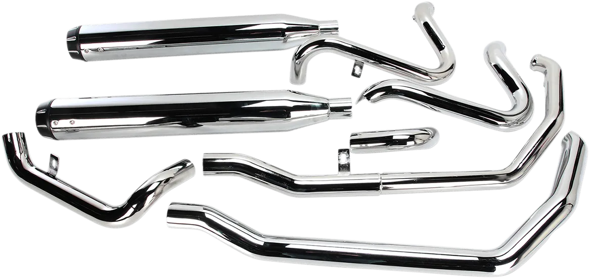 Bassani Manufacturing 1F76R True Dual Down Under System with Straight Can Mufflers - Chrome