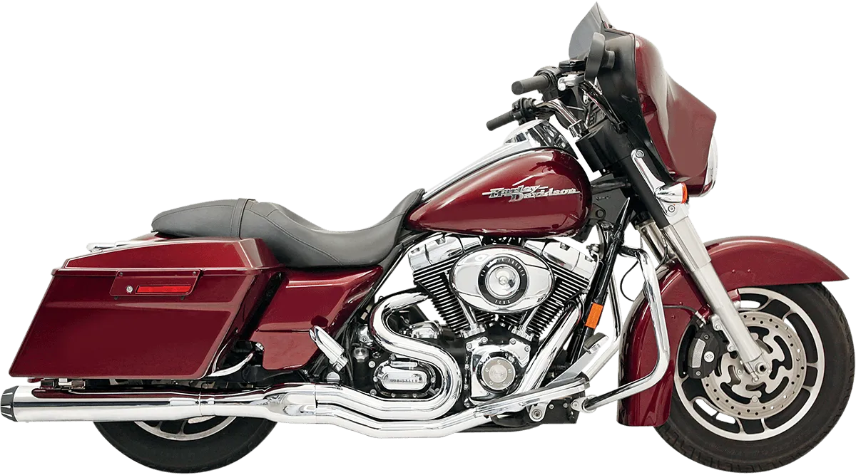 Bassani Manufacturing FLH-777 Road Rage II B1 Power Exhaust System with Heat Shields - Chrome with Polished End Cap