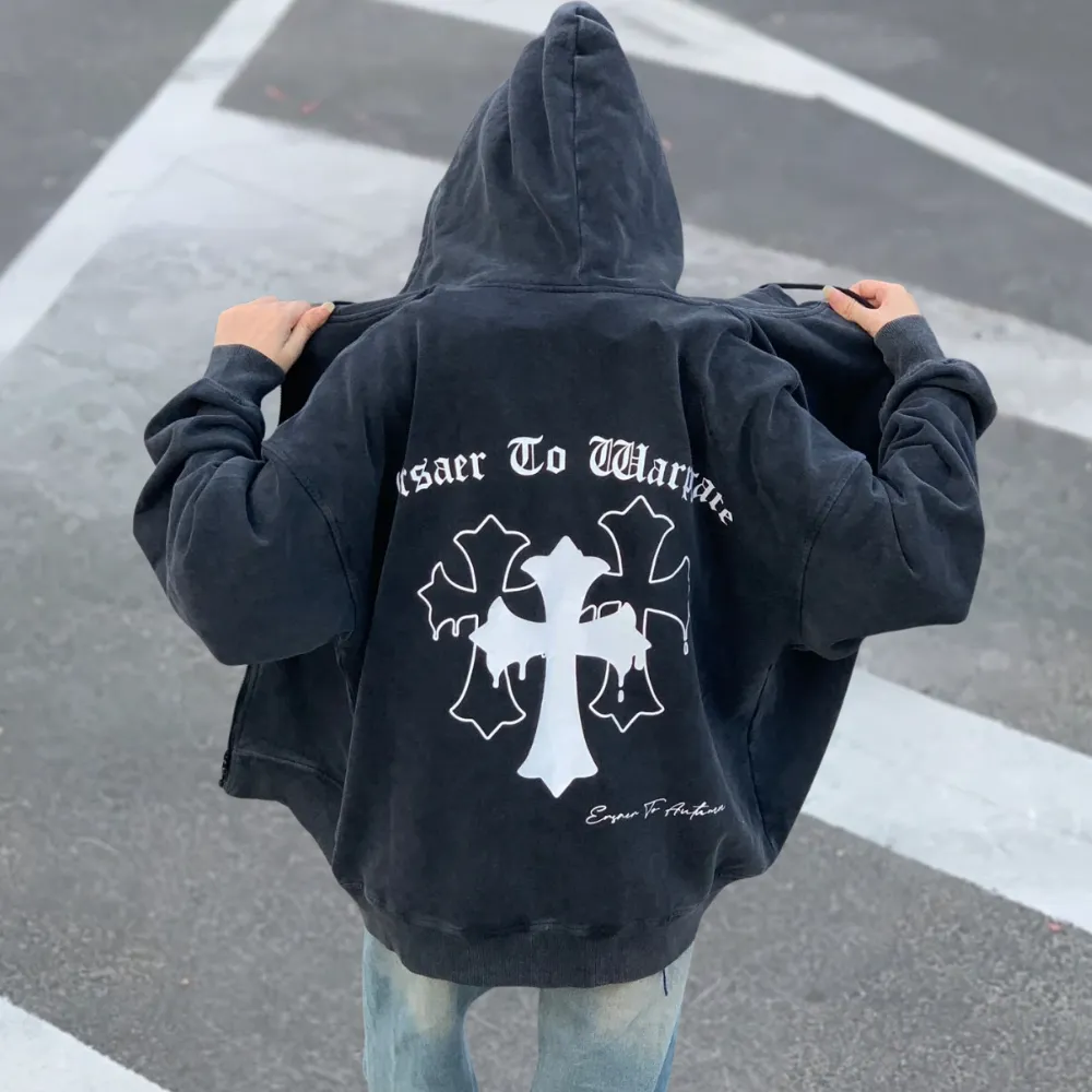 Black High Street Cross Hoodie