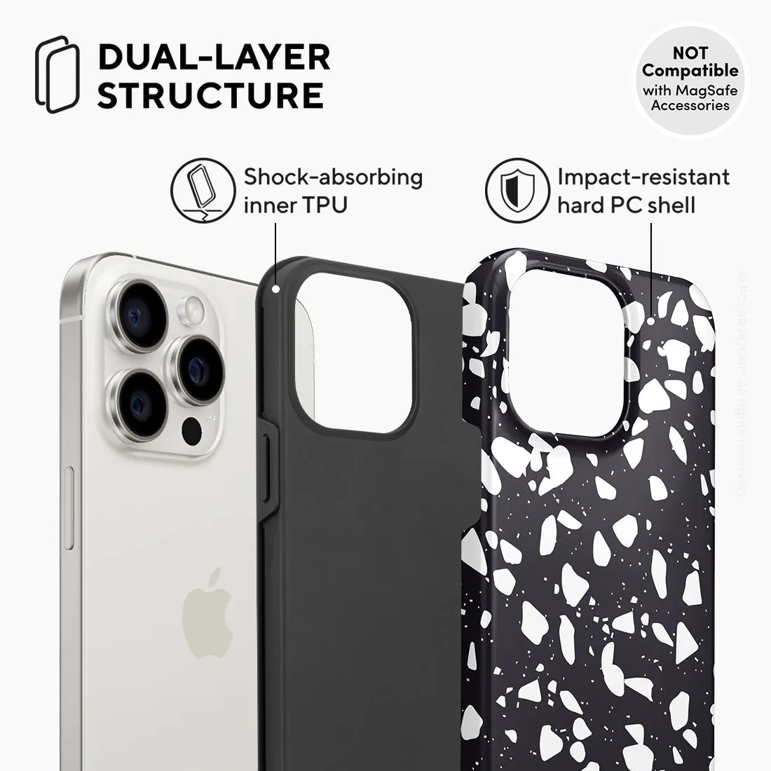 Black Rocky Road Terrazzo - iPhone 15 Pro Max Case