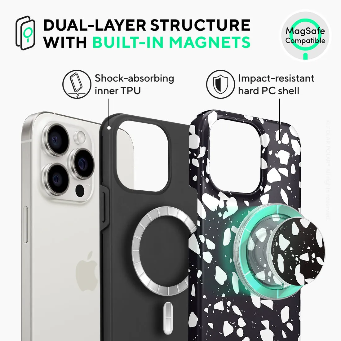 Black Rocky Road Terrazzo - iPhone 15 Pro Max Case