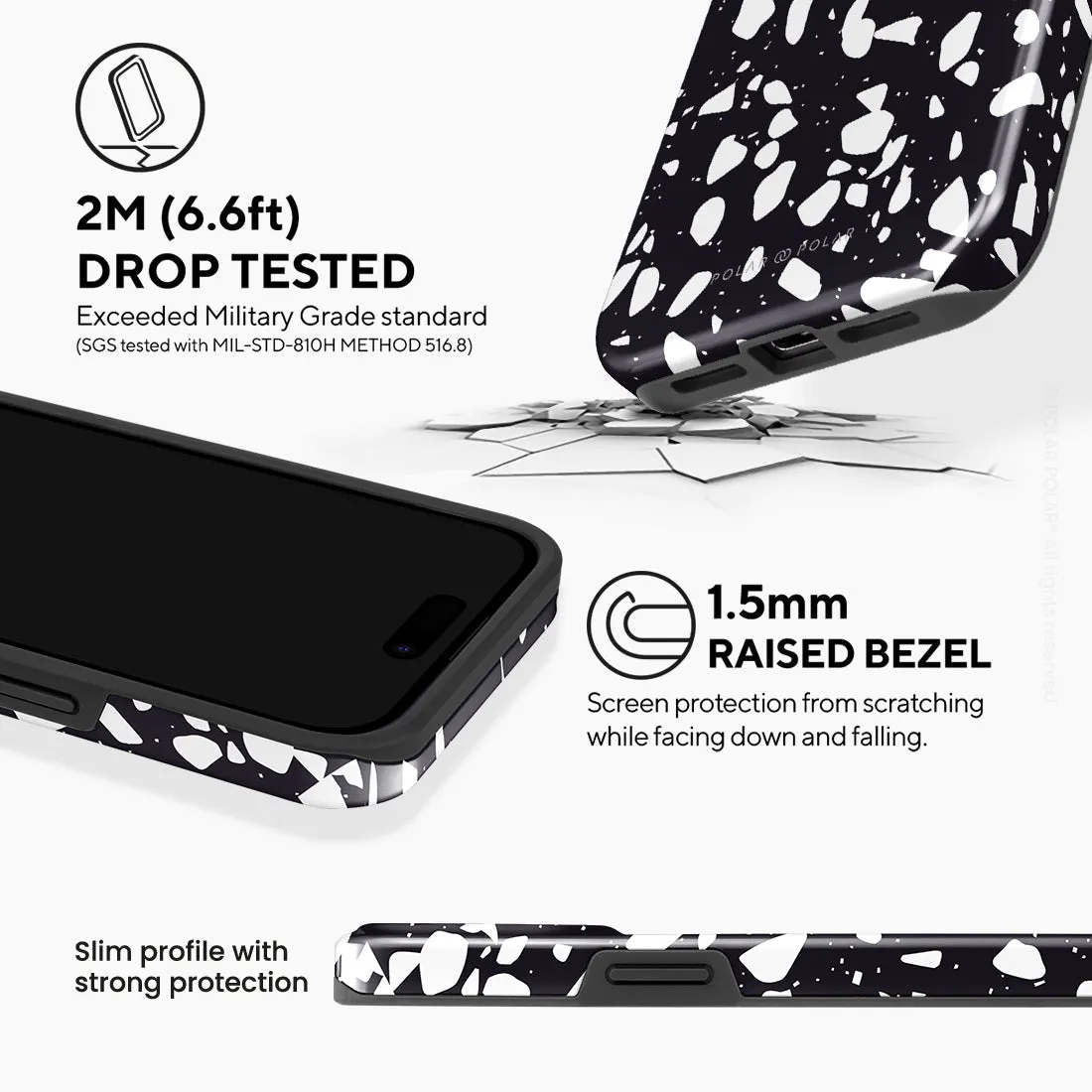 Black Rocky Road Terrazzo - iPhone 15 Pro Max Case