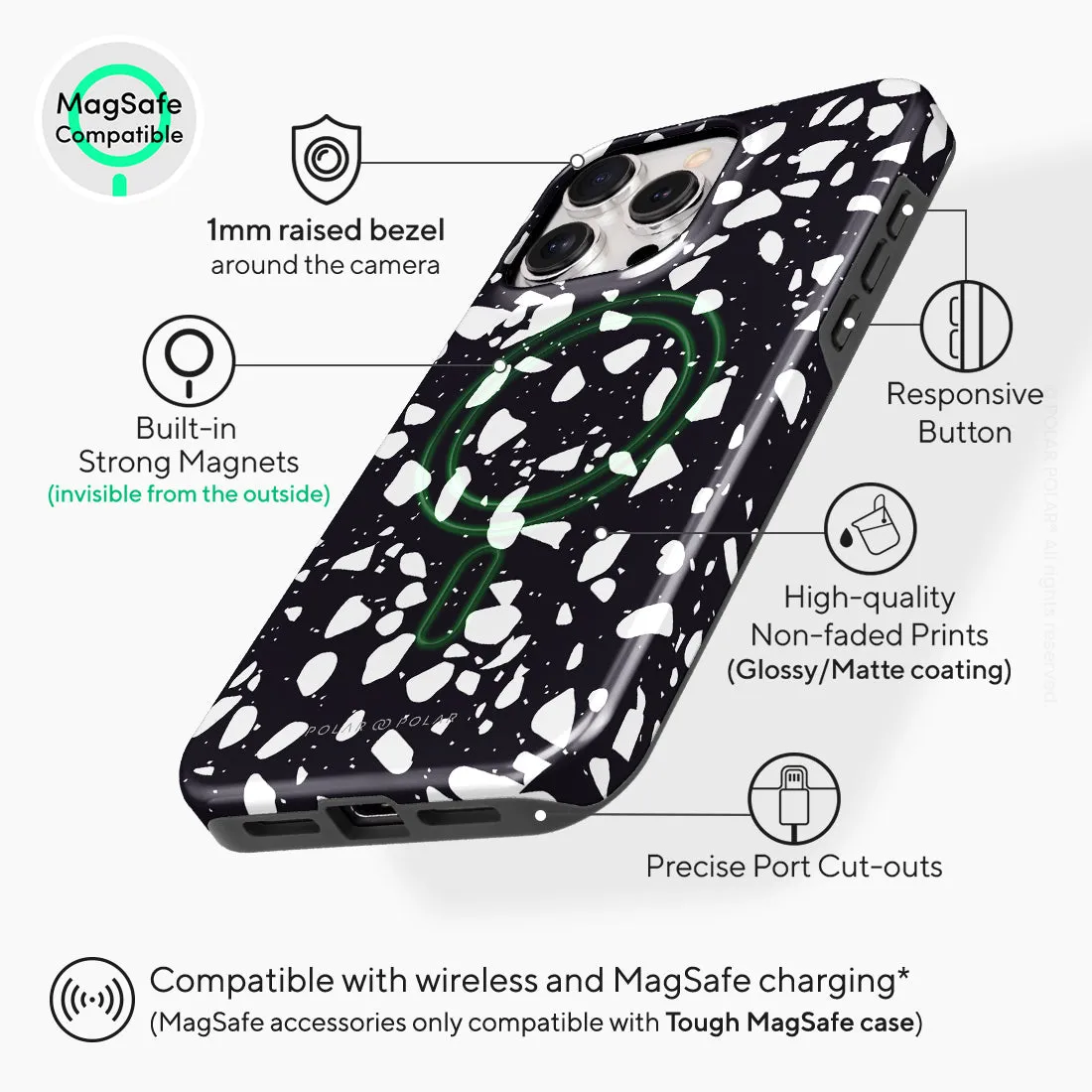 Black Rocky Road Terrazzo - iPhone 15 Pro Max Case