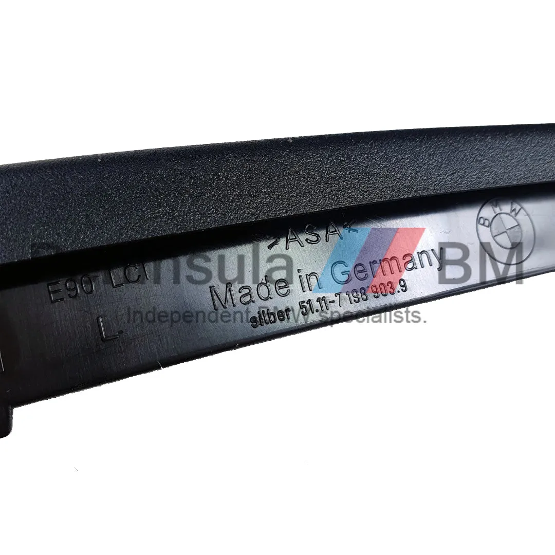 BMW Front Bumper Finisher Left Schwarz E90 E91 51117198899