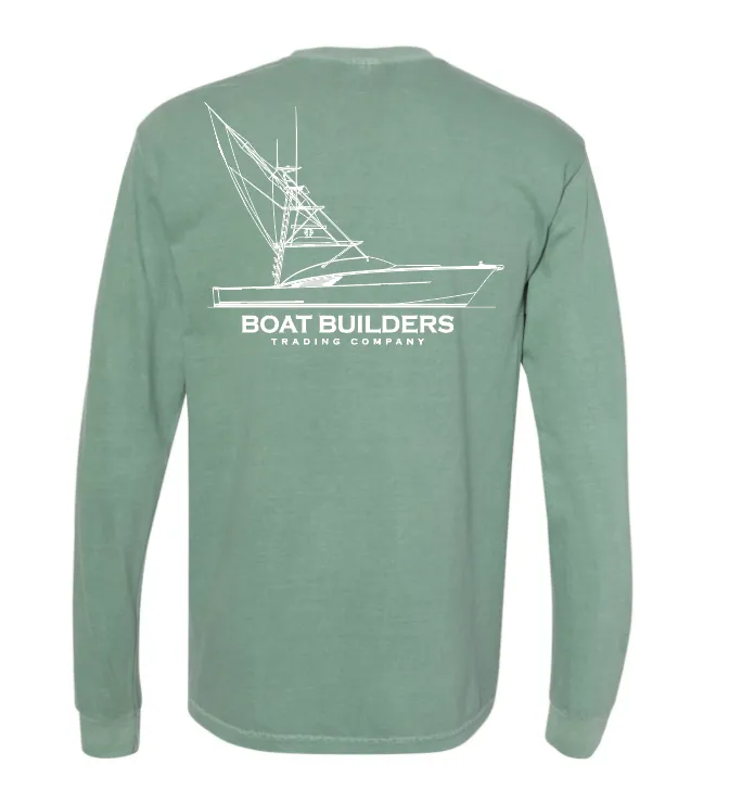 Boat Builders Trading - Line Drawing - Island Green