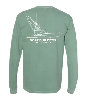 Boat Builders Trading - Line Drawing - Island Green