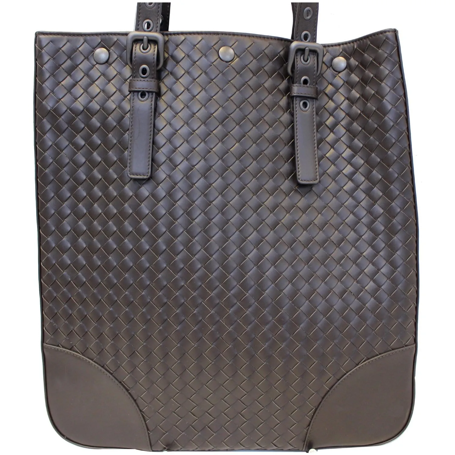 BOTTEGA VENETA Ebano Intrecciato Nappa Leather Tote Bag Dark Brown