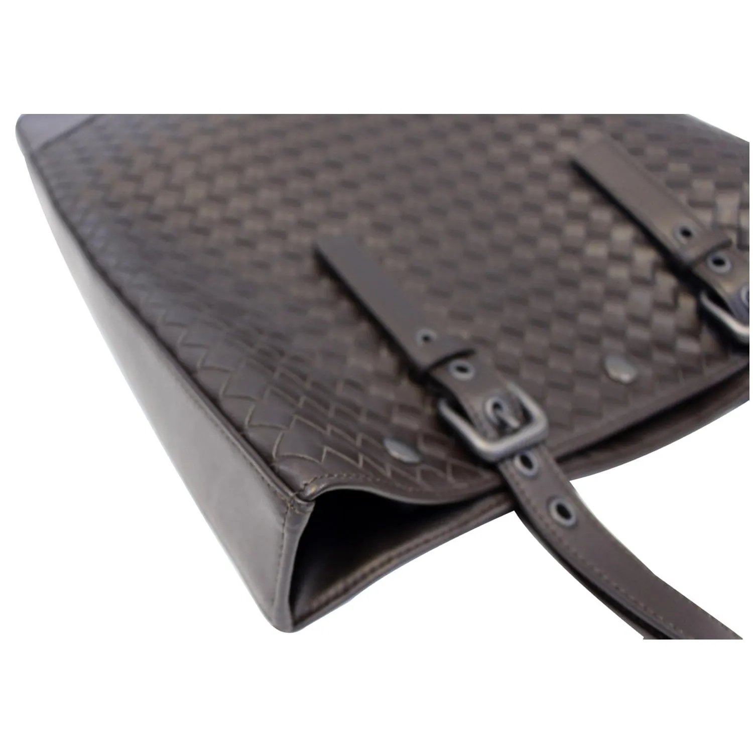 BOTTEGA VENETA Ebano Intrecciato Nappa Leather Tote Bag Dark Brown