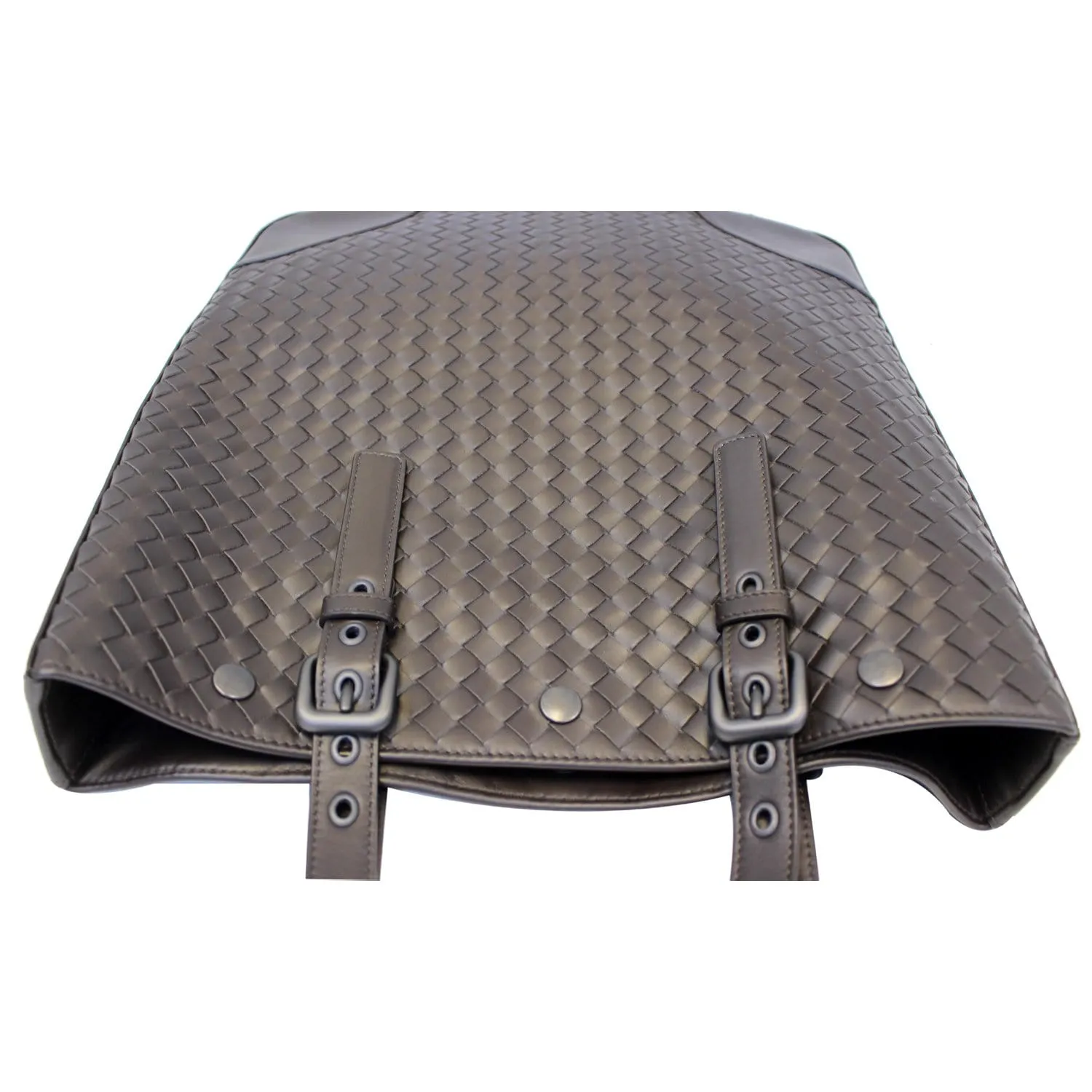 BOTTEGA VENETA Ebano Intrecciato Nappa Leather Tote Bag Dark Brown