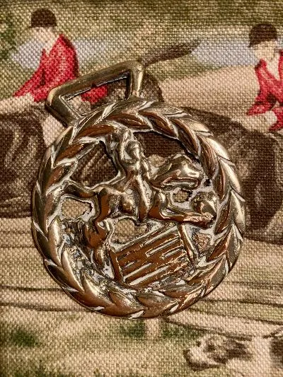 Brasses Vintage Horse Brass Fox Hunter Taking a Hedge