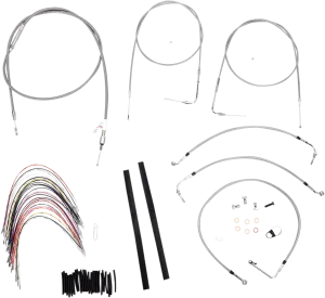 Burly Brand B30-1079 Extended Cable/Brake Line Kit for 14in. Gorilla Handlebars - Stainless Steel