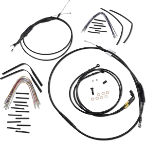 Burly Brand B30-1194 Extended Cable/Brake Line Kit for 16in. Ape Handlebars - Black