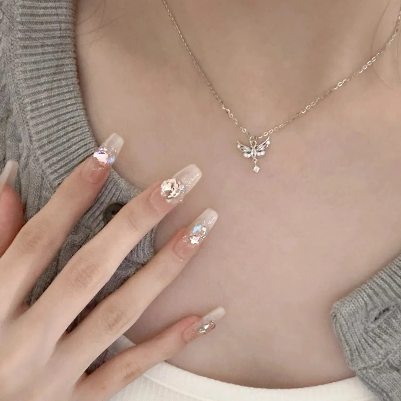 Butterfly Whisper Necklace (Solid Silver)