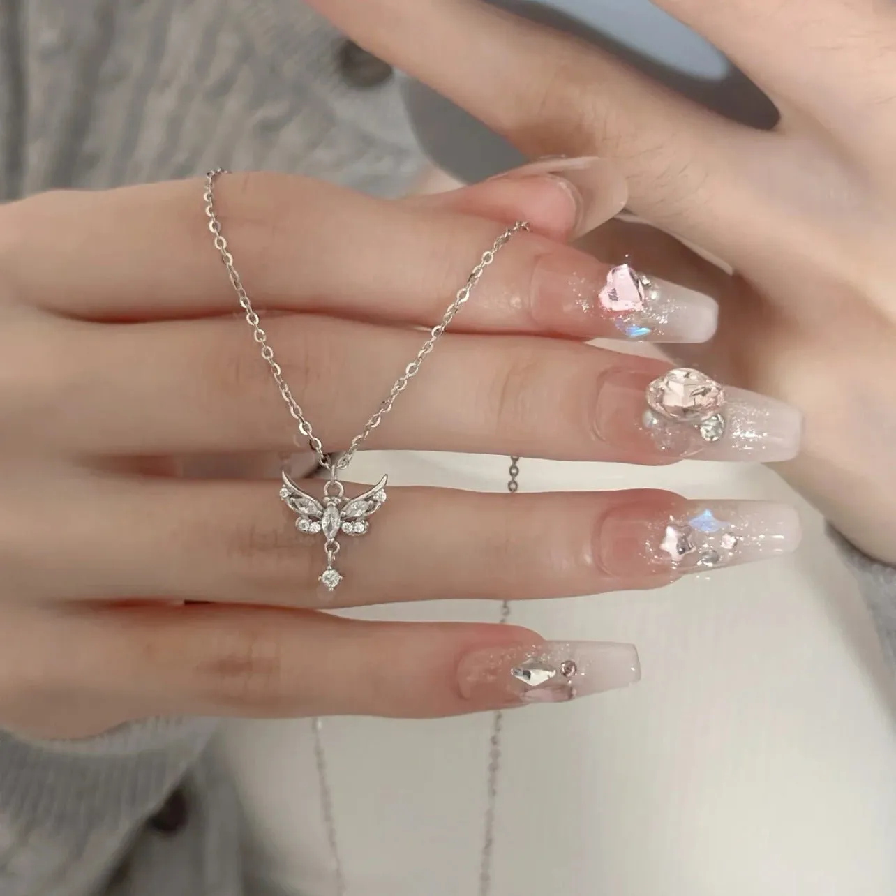 Butterfly Whisper Necklace (Solid Silver)