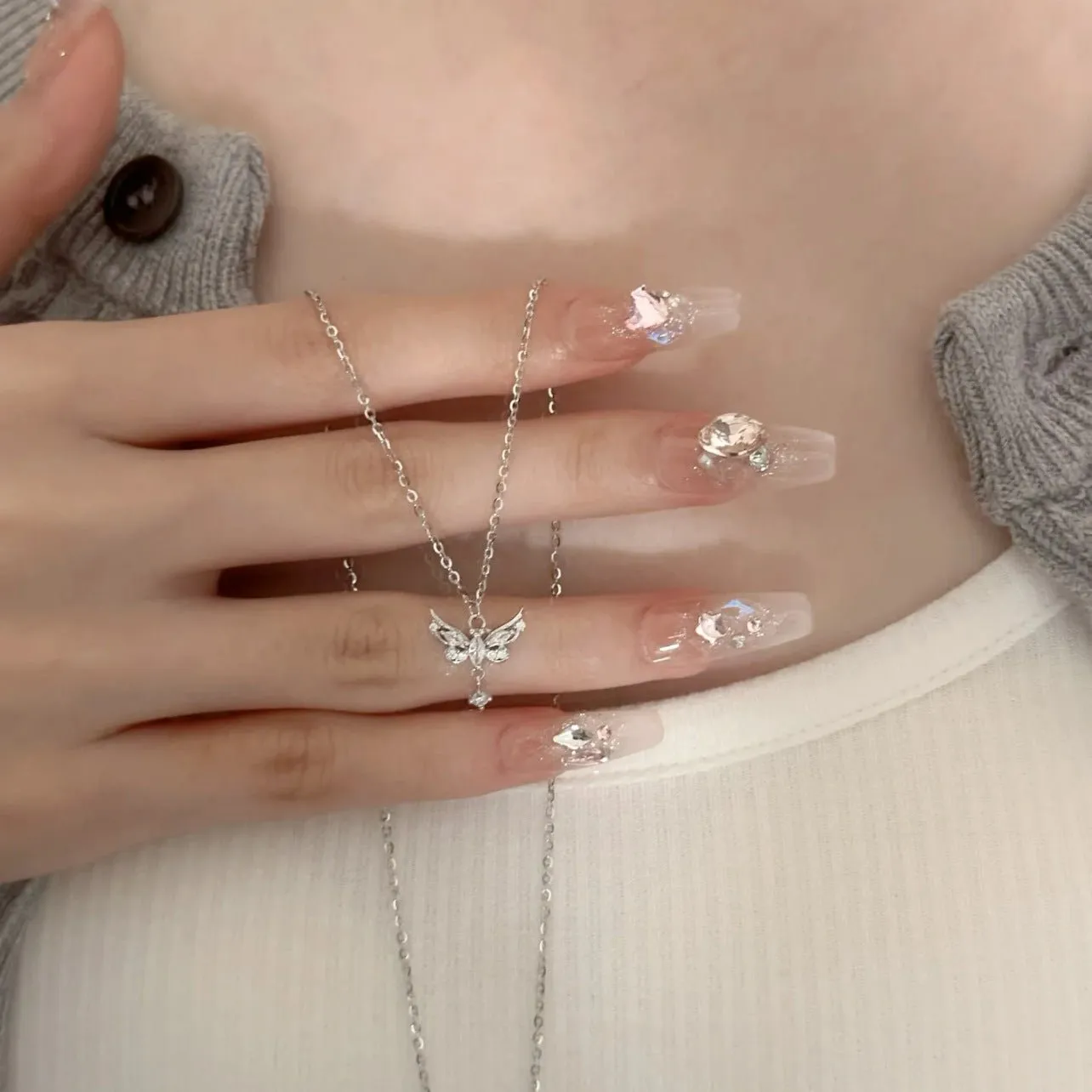 Butterfly Whisper Necklace (Solid Silver)