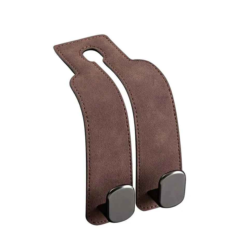 Car Back Seat Storage Leather Hook Double Hook Holder Phone Holder