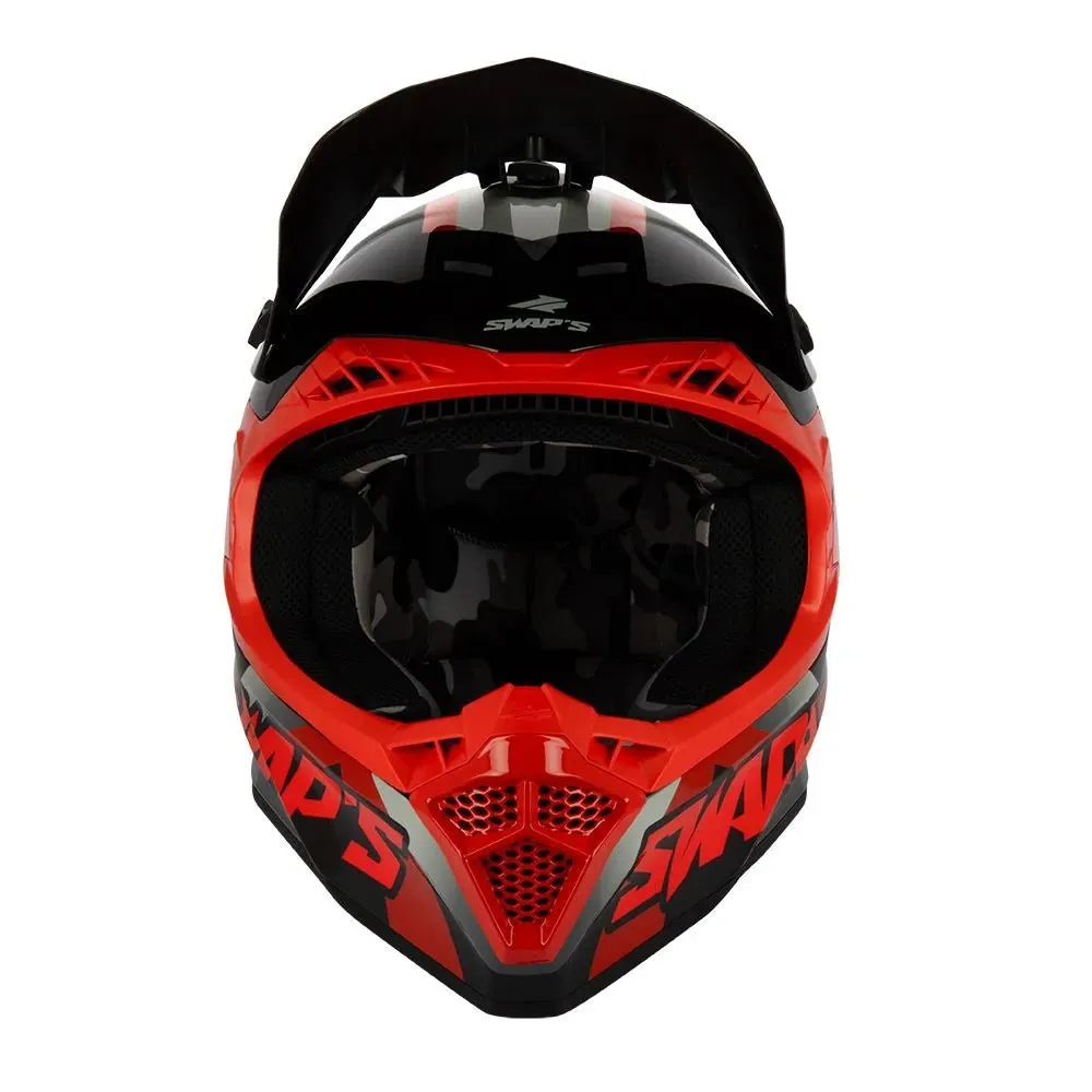 Casque moto cross homologuée - Rouge SWAPS S849