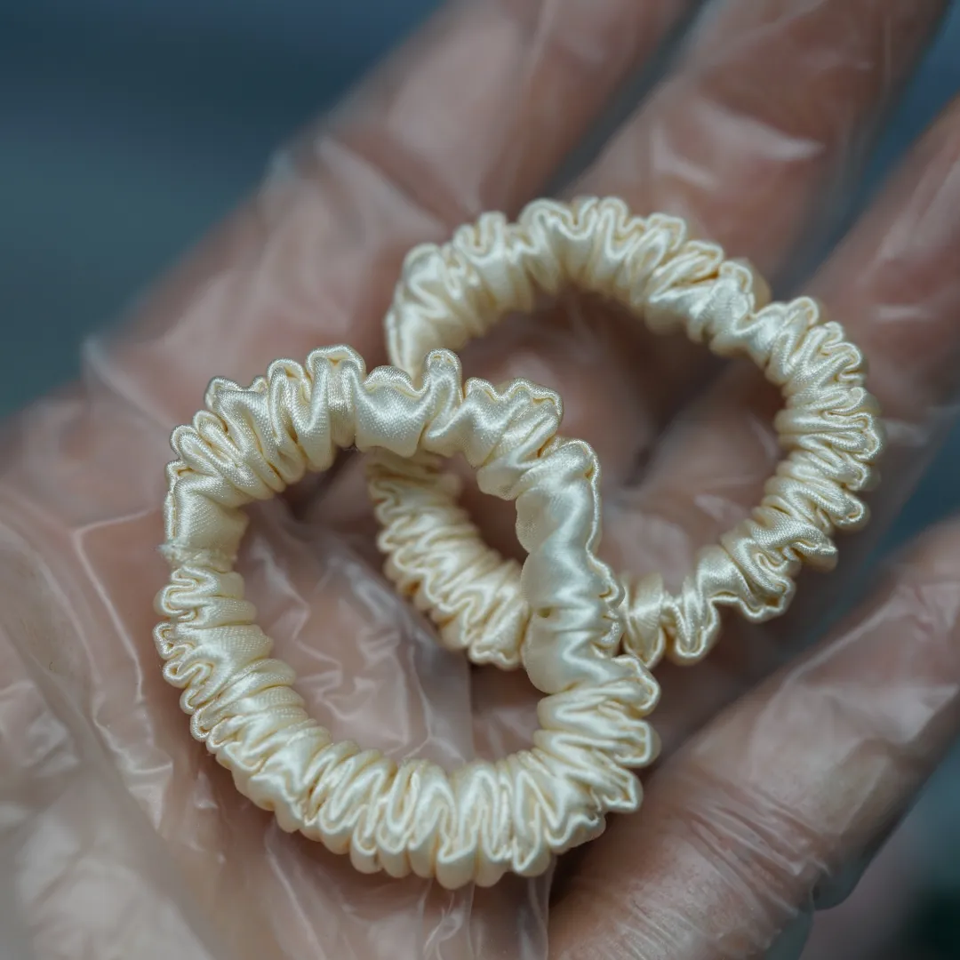 Champagne Silk Scrunchie Tiny - For Adult / Baby / Toddler