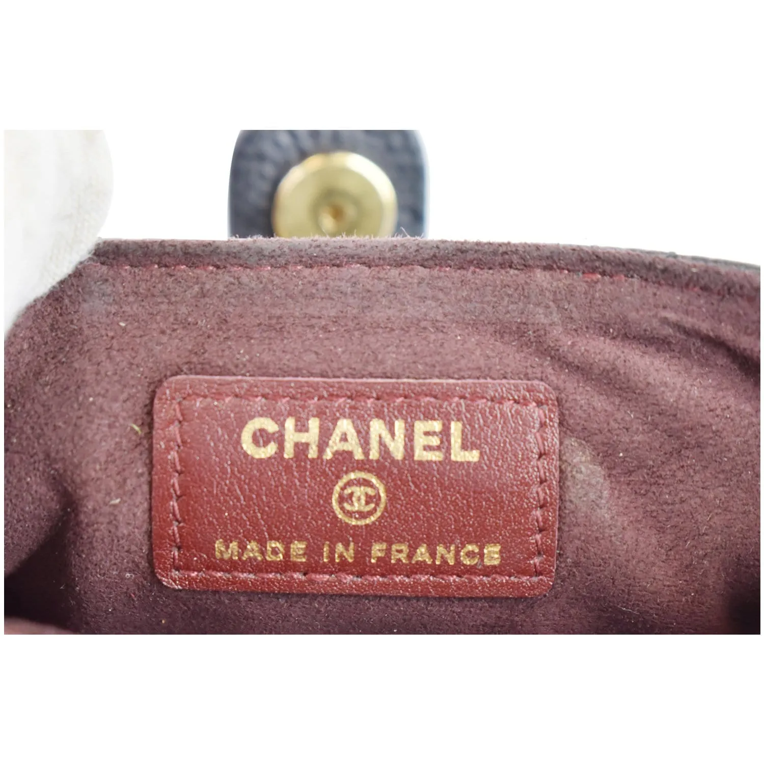 CHANEL Quilted Caviar Leather Mini Phone Holder Clutch Black