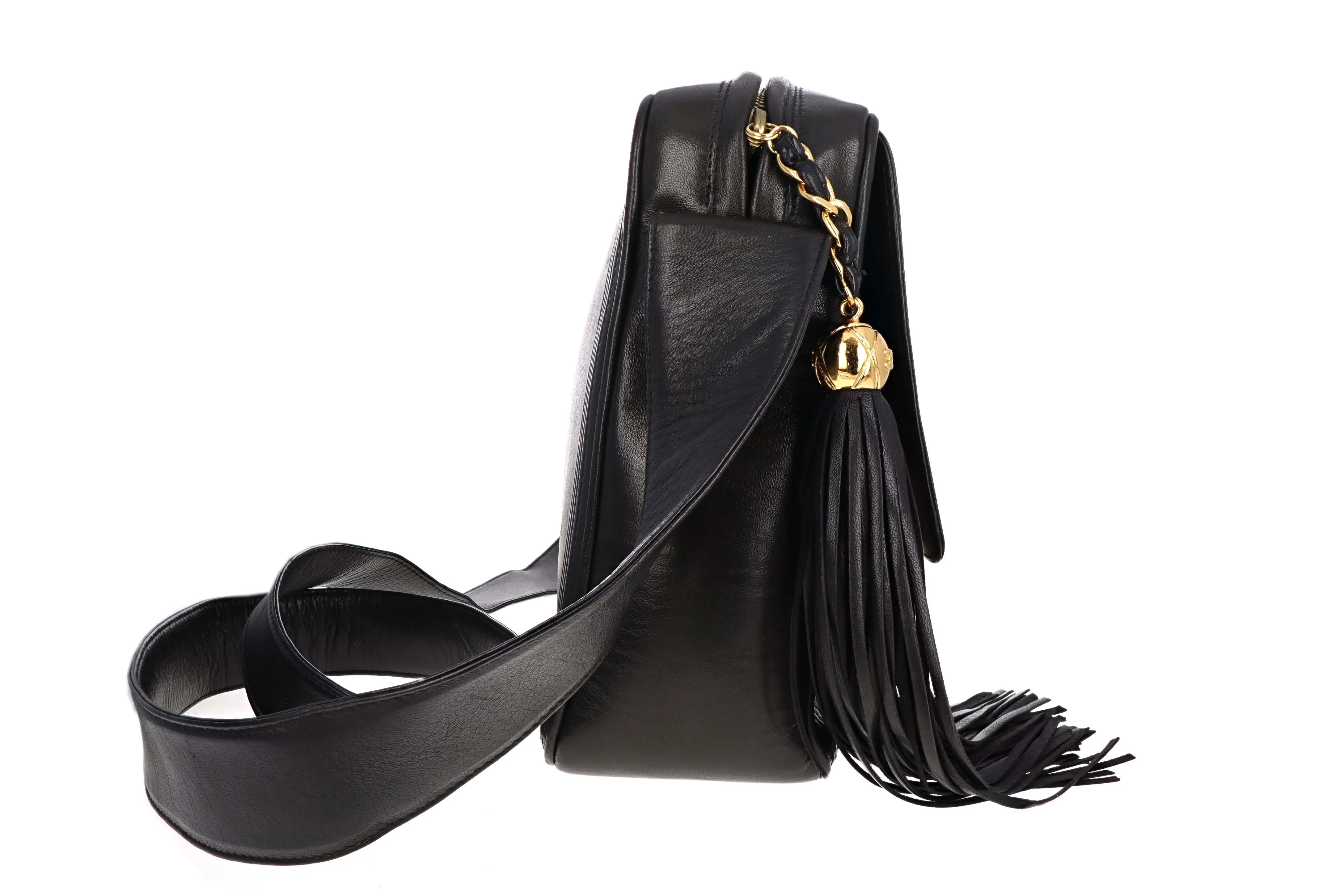 Chanel Vintage Lambskin Large Tassel Camera Bag