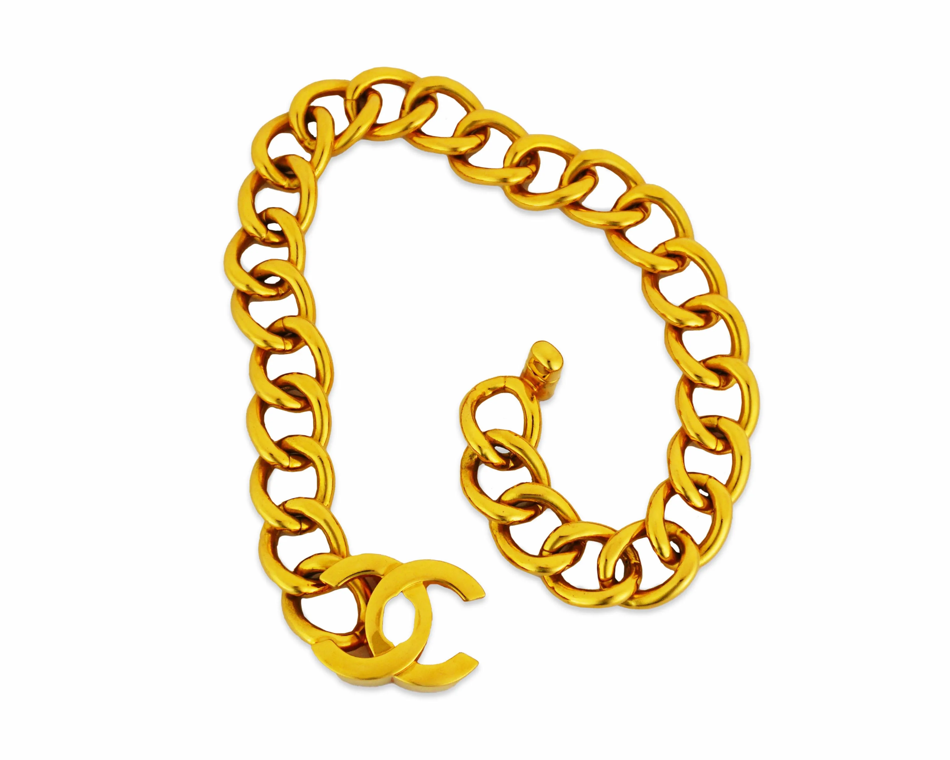 Chanel Vintage Rare XL Turnlock Chain Choker Necklace