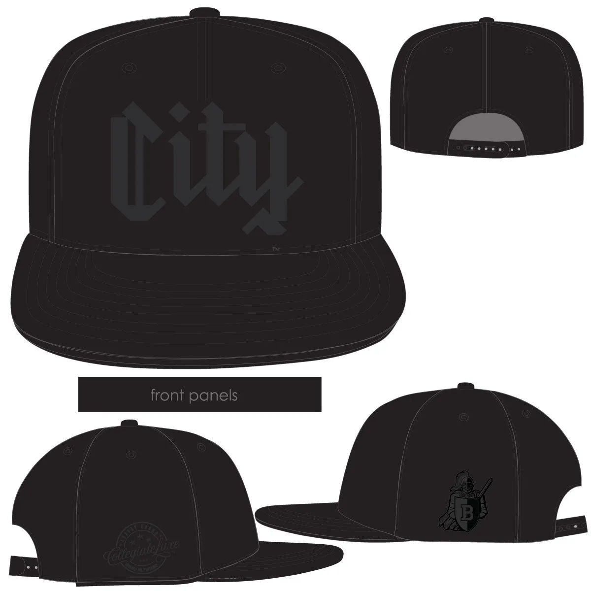 CITY COLLEGE | BLACK -n-BLACK SnapBack