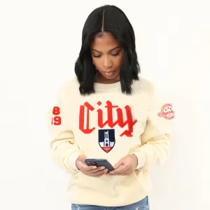 City college Chenille CREAM Sweatshirt ××